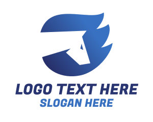 Hobby - Blue Flame Horse logo design