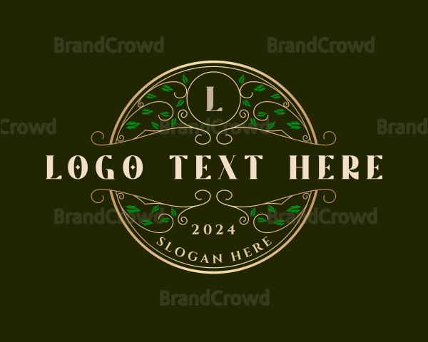 Floral Gardening Wreath Logo