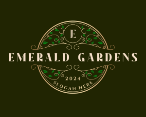 Floral Gardening Wreath logo design