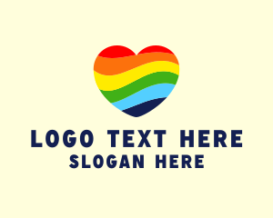 Gay - Pride Heart Rainbow logo design