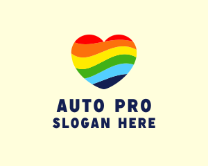 Lgbtq - Pride Heart Rainbow logo design