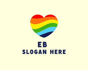 Gay Marriage - Pride Heart Rainbow logo design