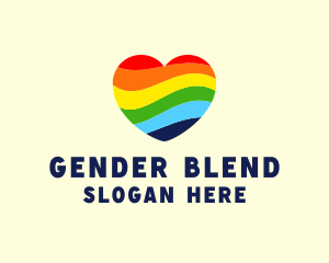 Gender - Pride Heart Rainbow logo design