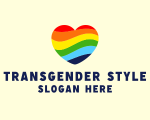 Transgender - Pride Heart Rainbow logo design