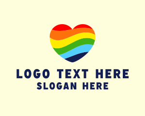 Lgbtq - Pride Heart Rainbow logo design