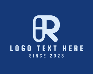 Drug - Blue Medical Prescription Drugs Letter R logo design