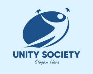 Society - Blue Star Person logo design