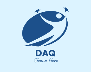 Negative Space - Blue Star Person logo design
