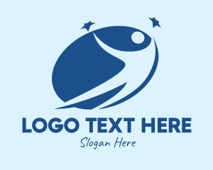 Community - Blue Star Person logo design