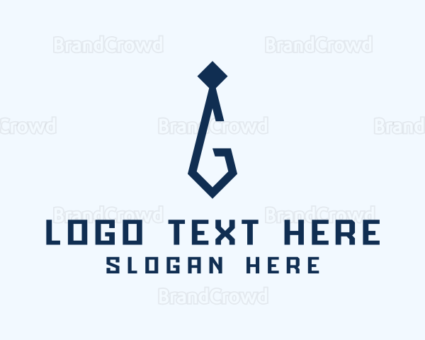 Blue Necktie Letter G Logo