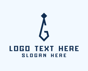 Hr - Blue Necktie Letter G logo design