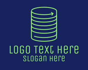 Database - Coin Server Stack logo design