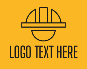 Construction Hat - Minimalist Hard Hat Laborer logo design