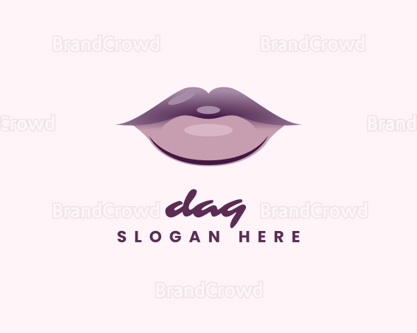 Aesthetic Purple Lips Logo