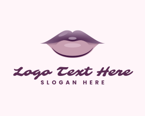 Lip Gloss - Aesthetic Purple Lips logo design