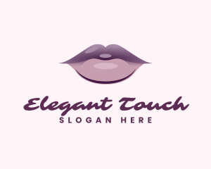 Aesthetic Purple Lips logo design