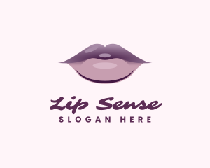 Aesthetic Purple Lips logo design