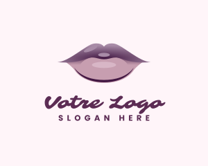 Watercolor - Aesthetic Purple Lips logo design