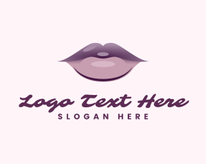 Aesthetic Purple Lips Logo