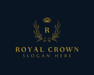 Royal Crown Wreath logo design