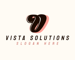 Classic Retro Boutique Letter V logo design