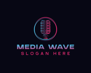 Microphone Radio Broadcast logo design