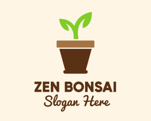 Bonsai - Garden Seedling Plant logo design