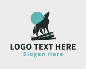 Endangered Species - Howling Wolf Canine logo design