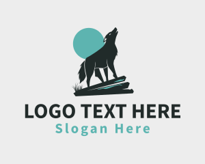 Howling Wolf Canine Logo
