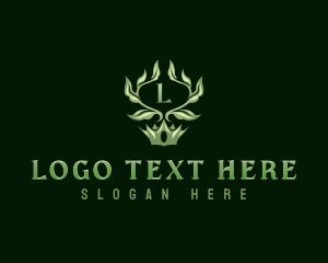 Luxe - Leaf Ornamental Crown logo design