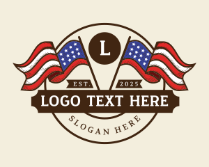 Heritage - USA Flag Veteran logo design