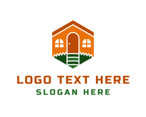 Village - Residential Hexagon House logo design
