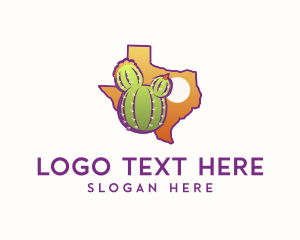 Cactus - Cactus Texas Map logo design