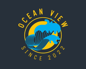 Ocean Wave Surfing logo design