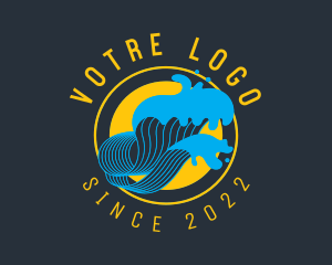 Vacation - Ocean Wave Surfing logo design