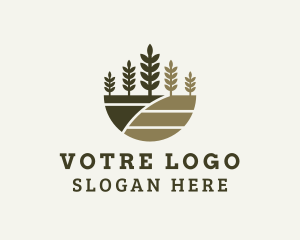 Wheat Plantation Farm Logo