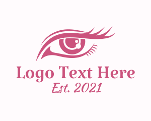 Contact Lens - Beautiful Eye Lashes Makeup logo design