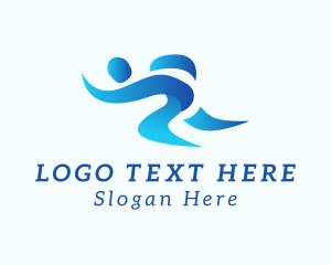 Giving - Running Human Athlete logo design