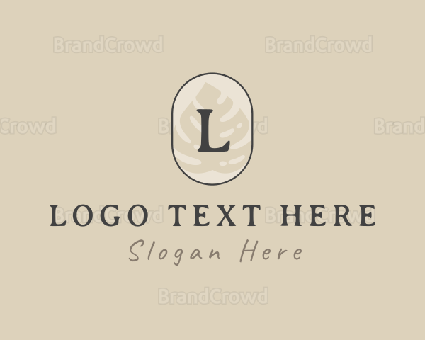 Organic Leaf Oval Logo