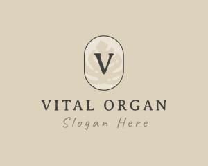 Organic Leaf Oval logo design