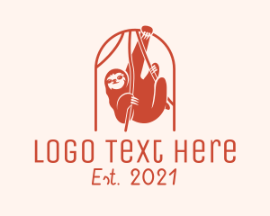 Zoology - Hanging Sloth Jungle logo design