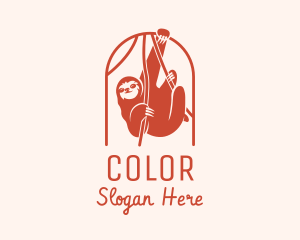 Hanging Sloth Jungle Logo