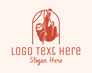 Hanging Sloth Jungle Logo