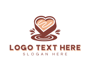 Cocoa Bean - Dessert Chocolate Heart logo design