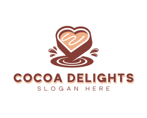 Dessert Chocolate Heart logo design