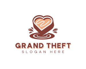Nougat - Dessert Chocolate Heart logo design