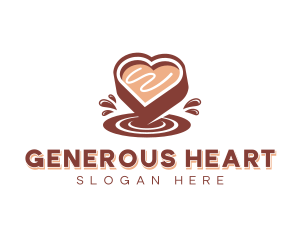 Dessert Chocolate Heart logo design