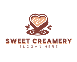 Dessert Chocolate Heart logo design