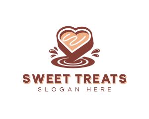 Confection - Dessert Chocolate Heart logo design