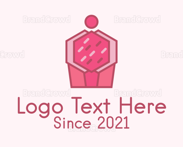 Delicious Pink Cupcake Logo